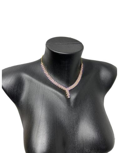 COLLARES MORADOS CON PENDIENTES A JUEGO ESPECIAL BODAS