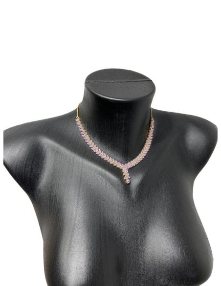 COLLARES MORADOS CON PENDIENTES A JUEGO ESPECIAL BODAS