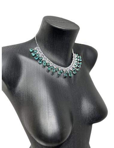 COLLARES CORTOS TURQUESAS CON PEDRERIA ELEGANTE REPLICA JOYAS ANTIGUAS