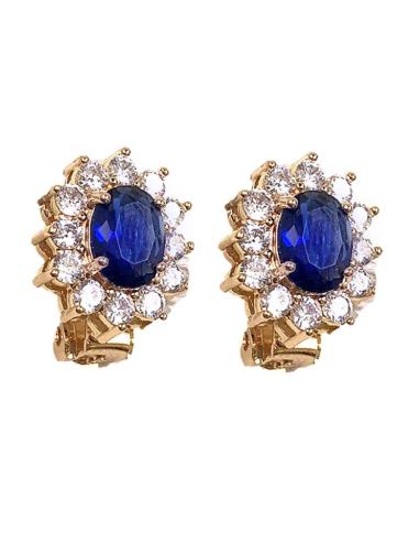 PENDIENTES MUJER DE CLIP AZULES MARINO PEQUEÑOS PARA BODAS