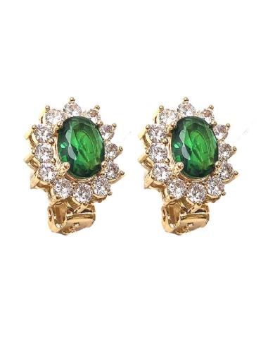 PENDIENTES MUJER DE CLIP VERDES PEQUEÑOS PARA BODAS Y EVENTOS