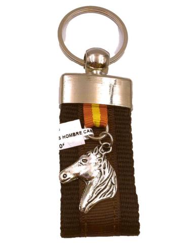 LLAVEROS BONITOS PARA HOMBRE CON BANDERA DE ESPAÑA Y CABALLO