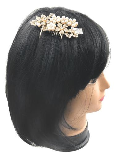 PEINETAS DORADAS BODA CON PERLAS Y CRISTAL DE FIESTA ESPECIAL NOVIAS
