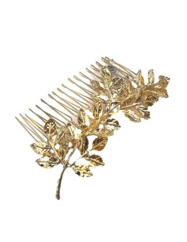PEINETAS PARA BODAS Y FIESTA CON ELEGANTES HOJITAS DORADAS