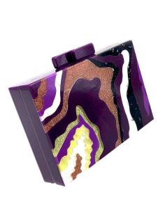 BOLSOS DE FIESTA CAREY MORADO PARA BODAS ESPECIAL MADRINAS