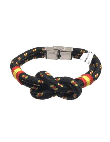 PULSERAS HOMBRE CON BANDERA DE ESPAÑA Y NUDO MARINERO