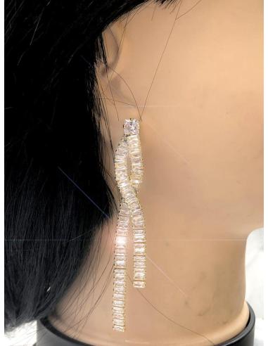 PENDIENTES LARGOS DORADOS MUJER MUY ELEGANTES ESPECIAL BODAS