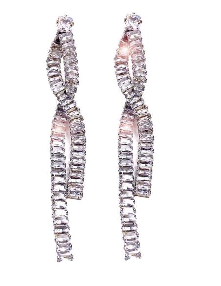 PENDIENTES LARGOS PLATEADOS MUJER MUY ELEGANTES ESPECIAL BODAS