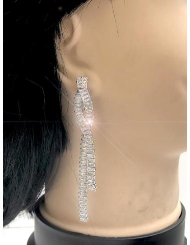 PENDIENTES LARGOS PLATEADOS MUJER MUY ELEGANTES ESPECIAL BODAS