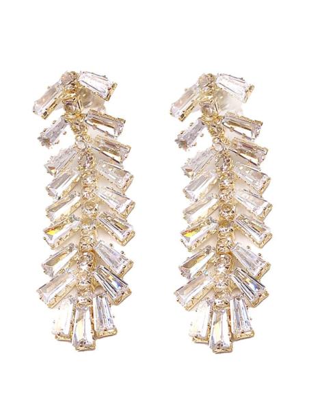 PENDIENTES MUJER LARGOS DORADOS MUY ELEGANTES PARA MADRINAS BODA