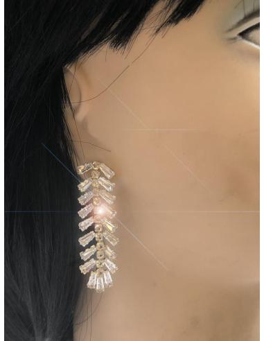 PENDIENTES MUJER LARGOS DORADOS MUY ELEGANTES PARA MADRINAS BODA