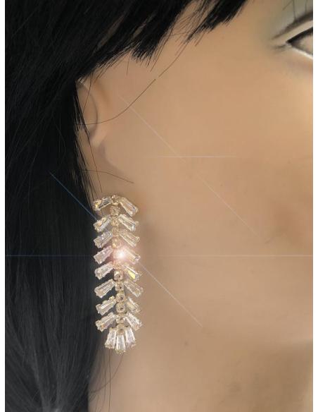 PENDIENTES MUJER LARGOS DORADOS MUY ELEGANTES PARA MADRINAS BODA