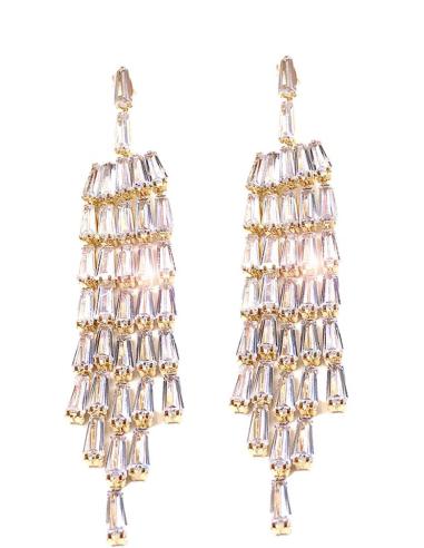 PENDIENTES LARGOS DORADOS PARA BODAS DE NOCHE Y EVENTOS