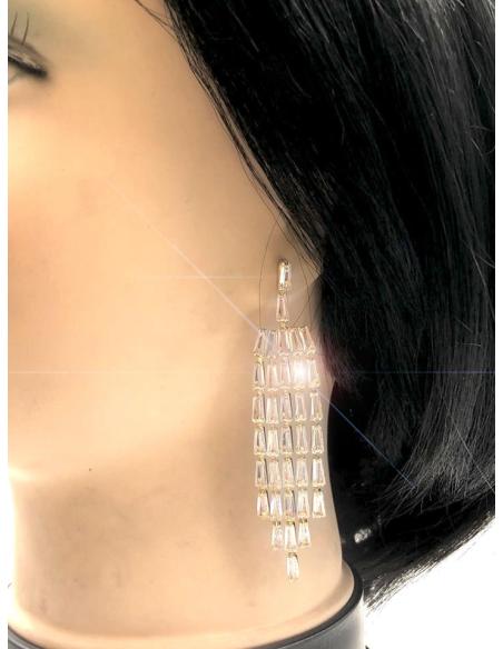 PENDIENTES LARGOS DORADOS PARA BODAS DE NOCHE Y EVENTOS