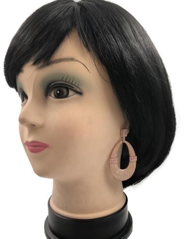 PENDIENTES PLATA ROSADA LARGOS PARA MUJER ESPECIAL BODAS DE NOCHE
