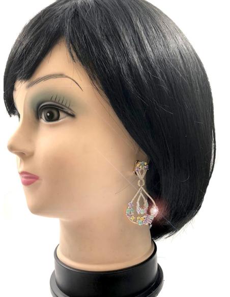 PENDIENTES PLATA LARGOS PARA NOVIAS DISEÑO ROMANTICO ESPECIAL BODAS