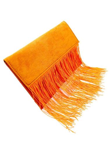 BOLSOS FIESTA NARANJAS CON FLECOS MUY SOFISTICADOS Y TENDENCIA