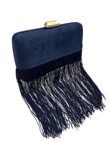 BOLSOS AZULES MARINO CON FLECOS ESTILOSOS PARA INVITADAS DE BODAS