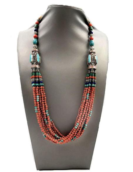 COLLARES DE CORAL Y PLATA TIBETANA JOYAS ANTIGUAS EXCLUSIVAS