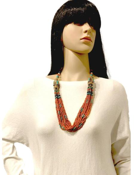 COLLARES DE CORAL Y PLATA TIBETANA JOYAS ANTIGUAS EXCLUSIVAS