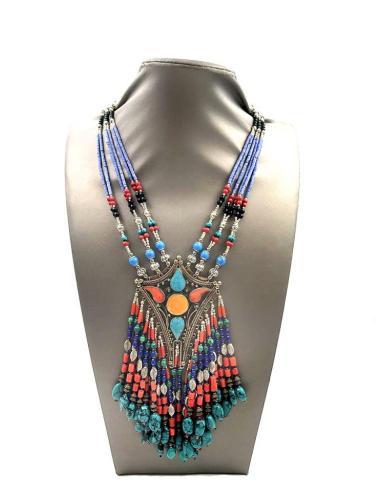 COLLARES MUJER DE PLATA TIBETANA Y PIEDRA NATURAL ESTILO BOHO