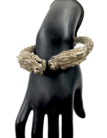 PULSERAS PLATA PARA HOMBRE JOYA TIBET CON DRAGONES JOYERIA ANTIGUA