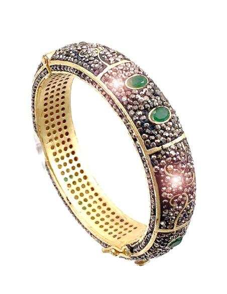 PULSERAS MUJER PARA EVENTOS CIRCON CON JADE VERDE SUTIL CONTRASTE