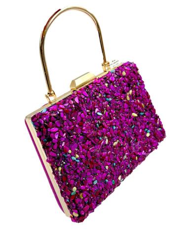 BOLSOS DE FIESTA BUGAMBILIAS DE PEDRERIA Y ASA METAL ANACARADO