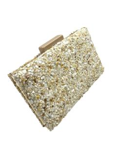 BOLSOS DE BODA PARA NOVIAS CON PEDRERIA BLANCA Y BEIGE ANACARADO