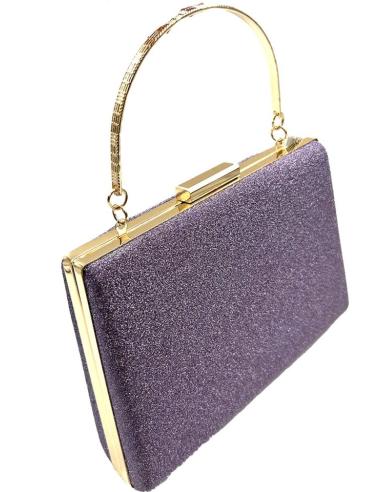 BOLSOS DE FIESTA MORADOS CLARO CON ASA METALICA PARA BODAS