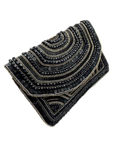 BOLSOS NEGROS PARA BODAS FIESTA Y EVENTOS CARTERA CON PEDRERIA