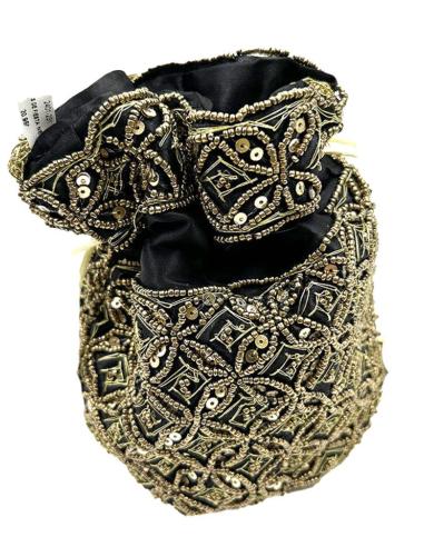 BOLSOS DE FIESTA NEGROS Y DORADOS LIMOSNERA BODAS Y EVENTOS