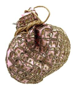 BOLSOS DE FIESTA ROSAS Y DORADOS LIMOSNERA BODAS Y EVENTOS