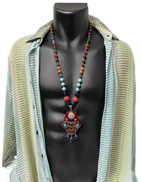 COLLARES LARGOS AFGANOS MODA IBIZA HOMBRE