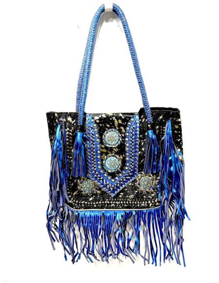 BOLSOS MUJER DE PIEL ESTILO BOHEMIO MOSTAZA Y ROJO