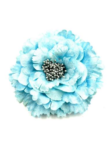 FLORES AZULES PARA BODAS Y EVENTOS BROCHE Y PINZA PARA PRENDAS Y CABELLO