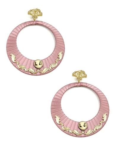 PENDIENTES ROSAS DE FLAMENCA ARO CON CAMAFEO Y ABANICO