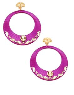 PENDIENTES FLAMENCA BUGAMBIIAS DE ARO CON CAMAFEO