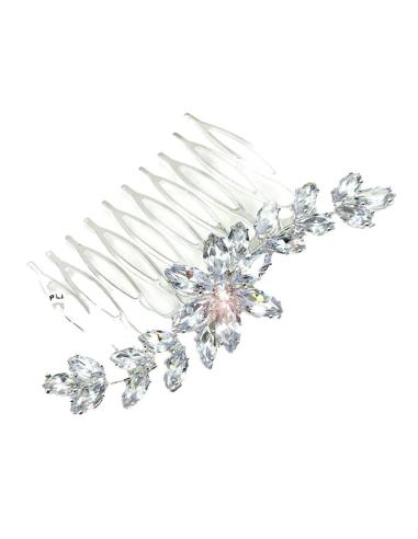 TOCADOS BODAS PEINETAS PLATEADAS DE CRISTAL BRILLO IDEAL RECOGIDOS