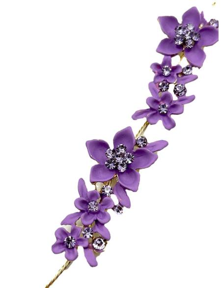 TOCADOS LILAS DIADEMAS ELEGANTES CON FLORECITAS PARA BODAS Y EVENTOS