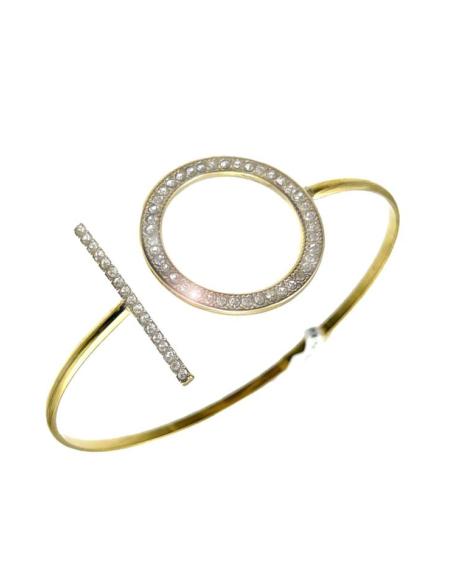 PULSERAS DORADAS DE FIESTA CON CIRCON DISEÑO ACTUAL Y ELEGANTE