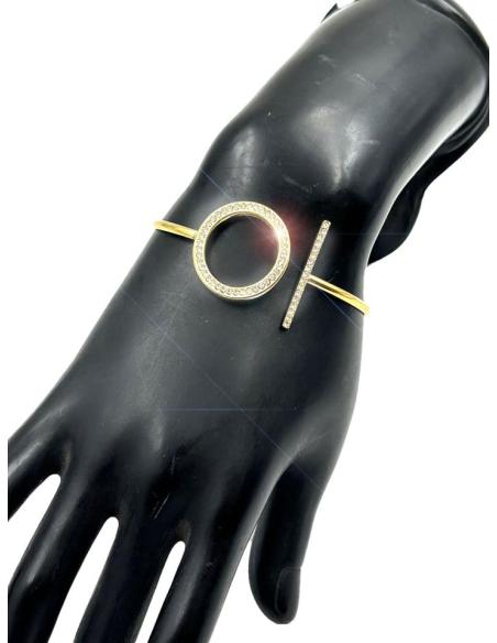 PULSERAS DORADAS DE FIESTA CON CIRCON DISEÑO ACTUAL Y ELEGANTE