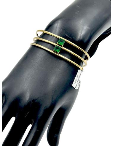 PULSERAS MUJER DORADAS Y VERDES DE FIESTA Y BODA