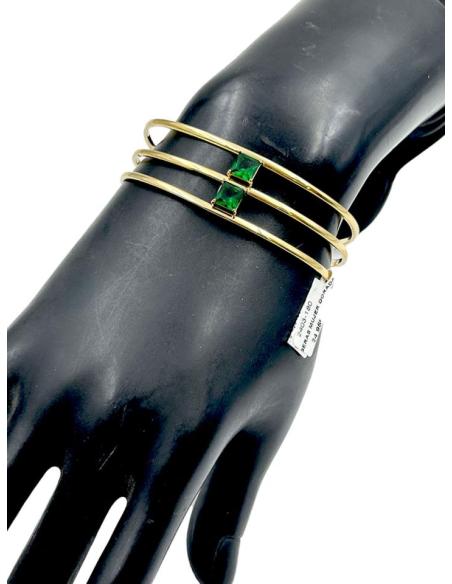 PULSERAS MUJER DORADAS Y VERDES DE FIESTA Y BODA