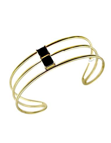 PULSERAS MUJER DORADAS Y NEGRAS DE FIESTA Y BODA
