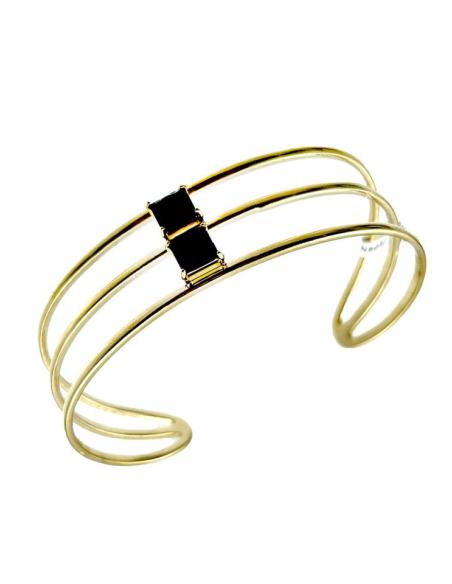 PULSERAS MUJER DORADAS Y NEGRAS DE FIESTA Y BODA