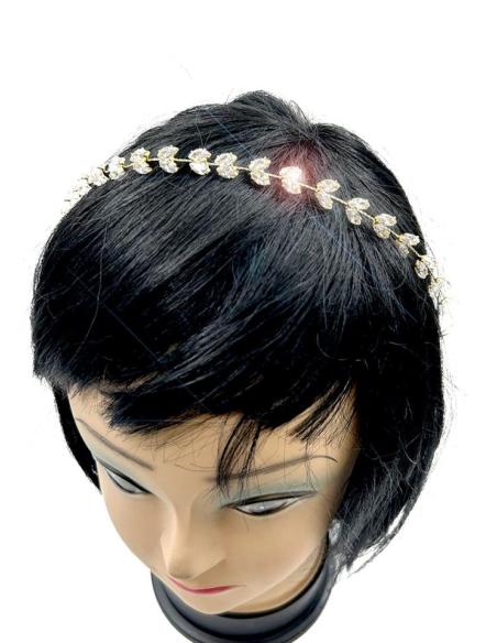 TOCADOS DIADEMAS DORADAS CON DESTELLOS CRISTAL PARA REALZAR EL PEINADO EN BODAS