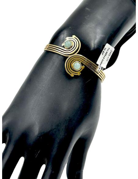 PULSERAS DORADAS Y VERDES AGUA PARA MUJER DISEÑO DE ESPIRALES