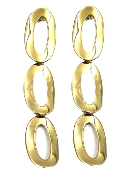 PENDIENTES LARGOS DE FIESTA DORADOS PARA NOCHE