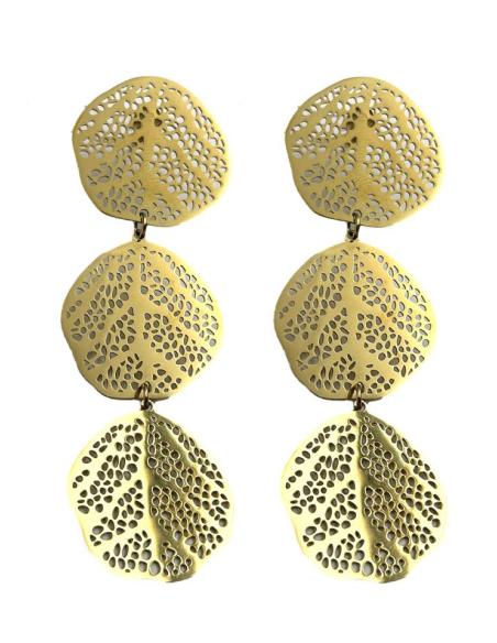 PENDIENTES DE FIESTA LARGOS DORADOS PARA BODAS Y EVENTOS
